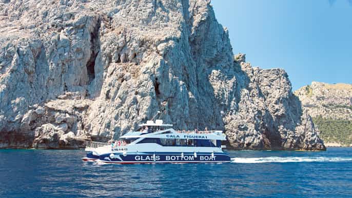 Alcudia: barco con fondo de cristal a la playa de Formentor
