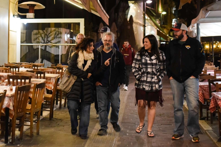 Athènes: Dégustation de mets et vins la nuitTour en petit groupe