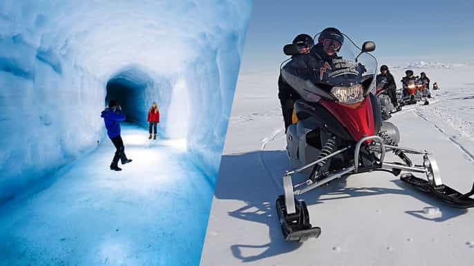 reykjavik ice cave and snowmobile tour on langjokull glacier