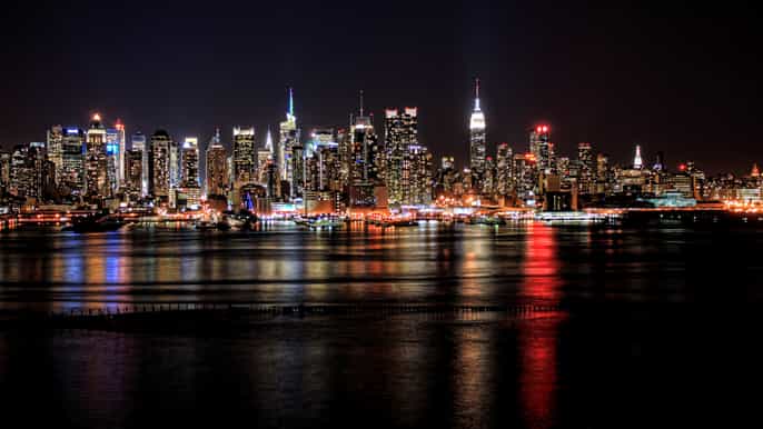 new york city night skyline 4hour bus tour from manhattan