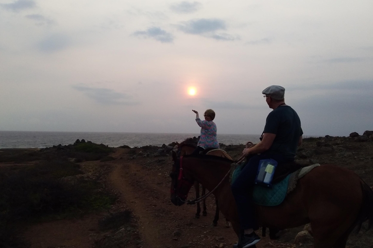 Tour privado a caballo por la playa y el parque nacional de Aruba ArikokPlaya para montar a caballo y Parque Nacional Arikok