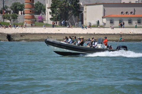 Lissabon: Speedboat-tur vid solnedgång eller dagsljus