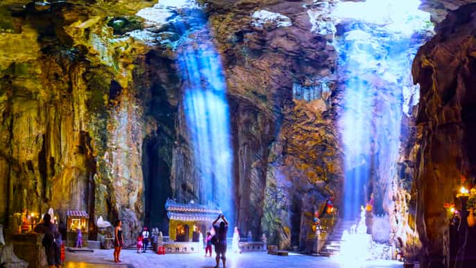 from hoi an marble mountain and sculpture village tour
