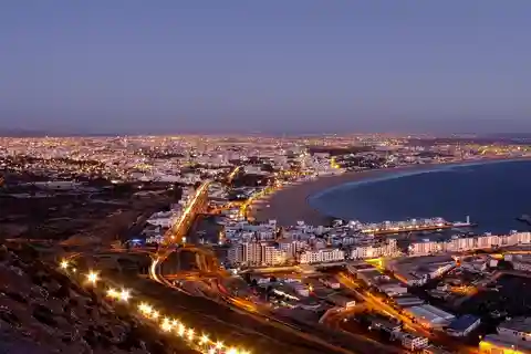 Visite nocturne de la ville d'Agadir