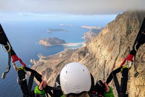 chania 20 minute paragliding tandem flight