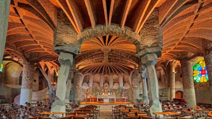gaudí crypt in colònia güell with audioguide