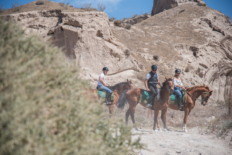 Santorini: Horse Riding Trip to Black Sandy Beach Private Tour