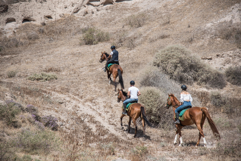 Santorini: Horse Riding Trip to Black Sandy Beach Private Tour