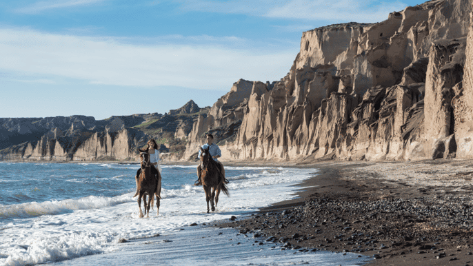 santorini horse riding trip from vlychada to eros beach