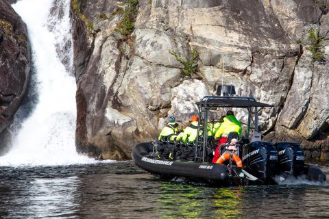 Eidfjord: 1-uur durende RIB-boottocht fjord