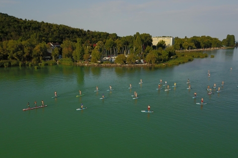 Lac Balaton: Coucher de soleil sur SUP Tihany