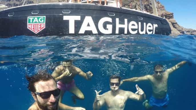 santorini caldera catamaran cruise with meal