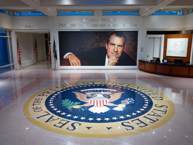 Los Angeles: ingresso alla Biblioteca presidenziale Richard Nixon