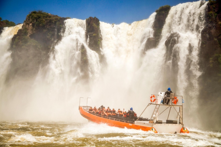 Depuis Puerto Iguazu : Chutes brésiliennes avec aventure en bateauExcursion aux chutes et aventure en bateau