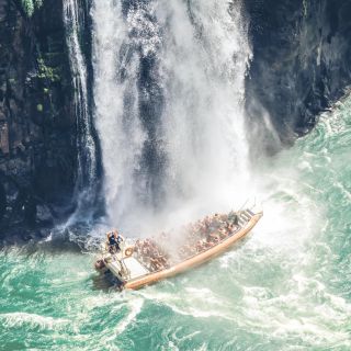 フォス ド イグアス発：ブラジル イグアスの滝＆マクコ サファリ ボートツアー