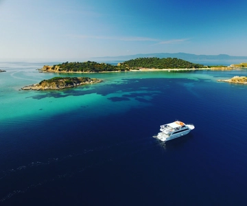 Berg Athos Glassbottom Cruise mit Besuch der Insel Ammouliani