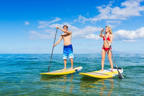 Maui: 2 uur stand-up paddleboard surflesMaui: surfles voor peddelsurfen