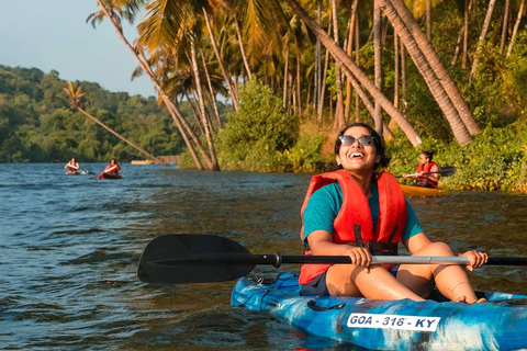 Kajakpaddling på bakvatten i Baga Goa