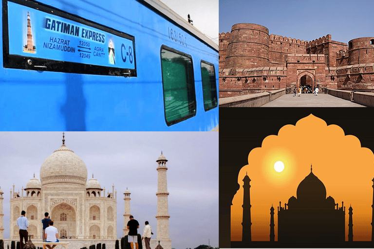 From Delhi: Taj Mahal and Agra Day Tour by Super-fast Train Services only in Agra - Car + Driver + Guide