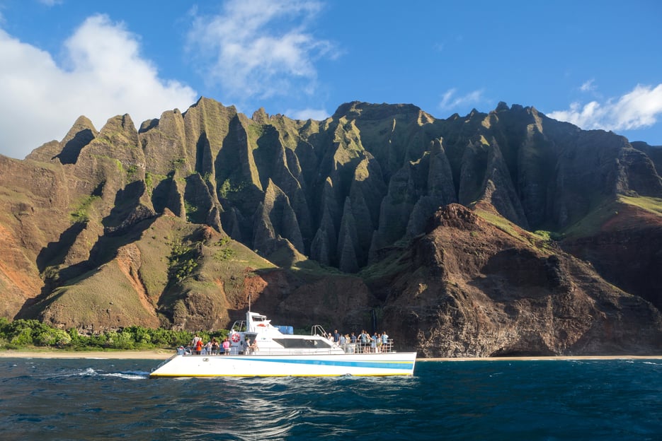 Kauai: Crucero con cena al atardecer en Napali