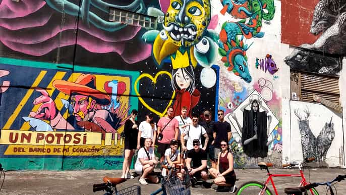 mexico street art et visite gourmande à vélo de 3 h