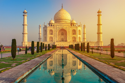 Da Delhi: Tour privato del Taj Mahal e del Forte di Agra all&#039;albaTour con auto climatizzata, autista, guida e biglietti d&#039;ingresso