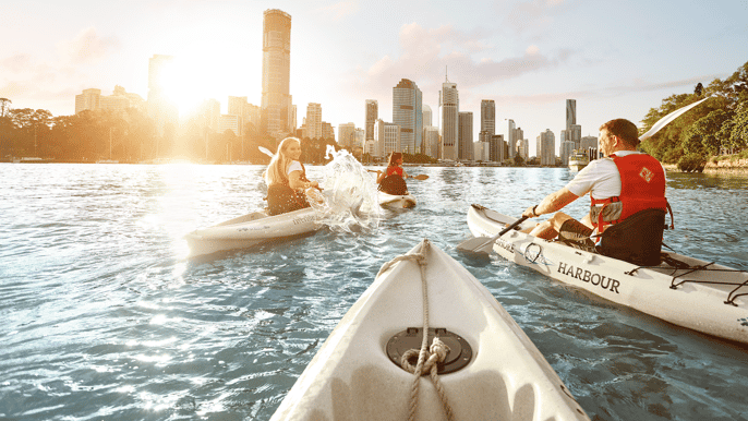 brisbane guidet elvetur med kajakk