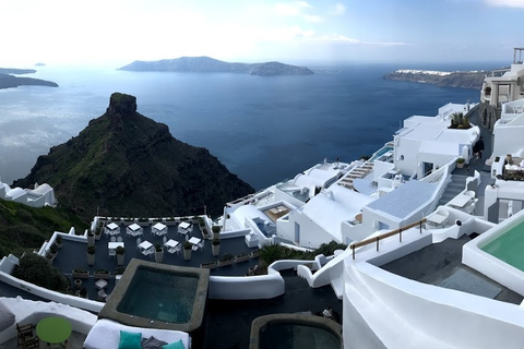 Norte de Santorini: tour privado de 4h con atardecer y vino