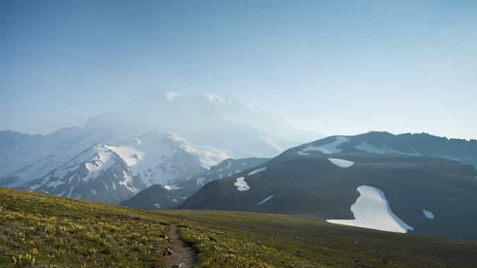 mount rainier day hike on the mountain