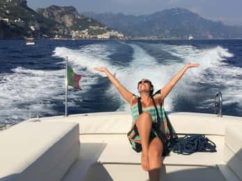 From Positano: Private Boat Tour to Capri or Amalfi