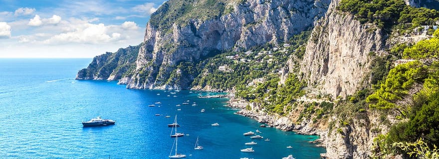 Au départ de Capri : excursion en bateau privé d'une journée à Capri et Positano