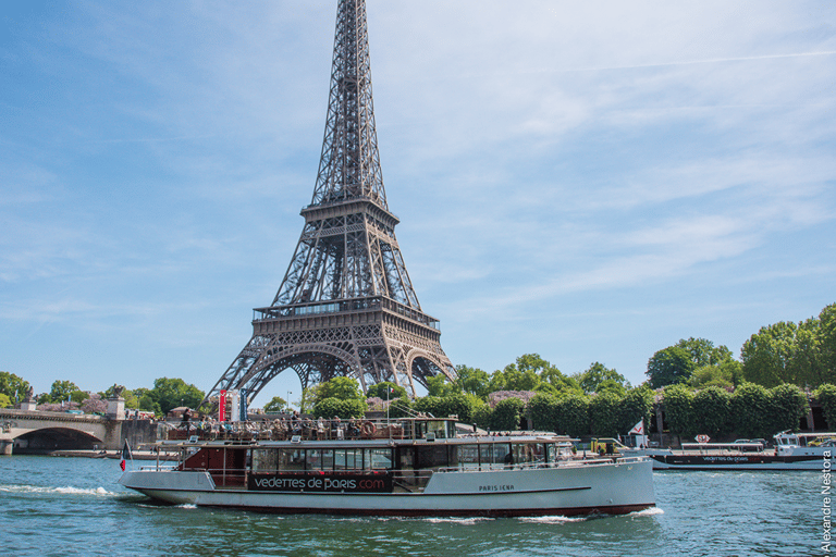 Paris: Champagne Tasting Cruise Departure from Eiffel Tower Paris: Evening Seine River Cruise with 3 Wine Tastings