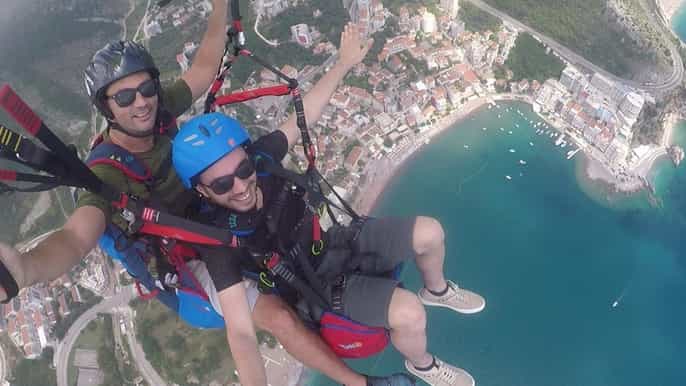 budva or petrovac paragliding experience