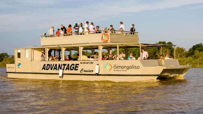 st. lucia nijlpaarden en krokodillen spotten vanaf een boot