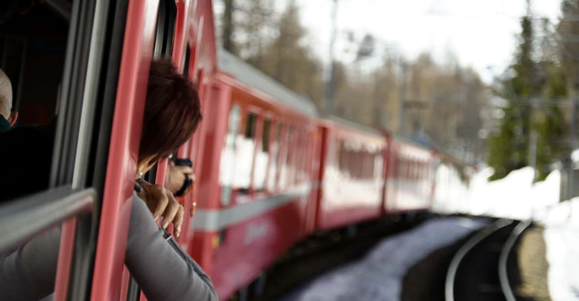 Tirano to St. Moritz: Bernina Red Train Return Day-Ticket
