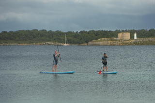 Stand up paddleboarding in Menorca