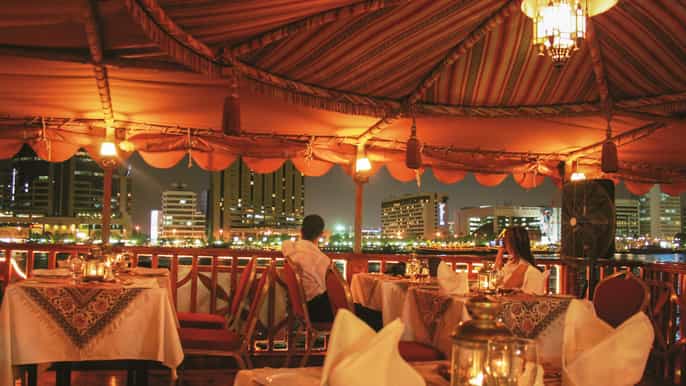 dubai dhow dinner cruise along dubai creek