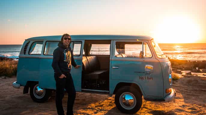 albufeira and vilamoura algarve sunset trip in a vw t2 van