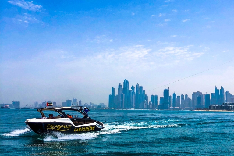 Dubái: paravelismo y tour en barco en la playa JBR