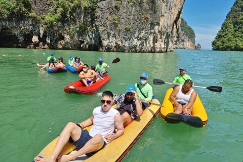 Desde Phuket: Bahía de Phang Nga y excursión en canoa en Big BoatPatong, Kata, Karon, Kalim, Sunrin, Bangtao y la ciudad de Phuket