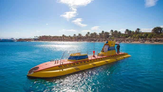 hurghada sinbad submarine 3timers tur med hotellhenting