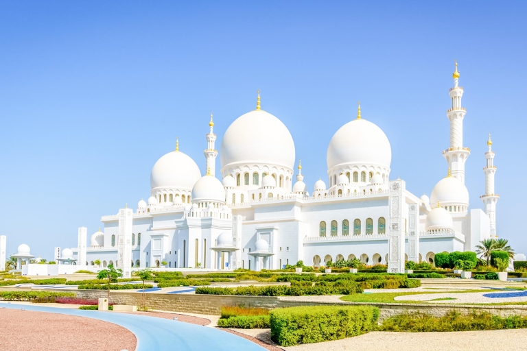 Desde Abu Dhabi: Mezquita, Qasr Al Watan y Etihad TowersTour compartido en alemán