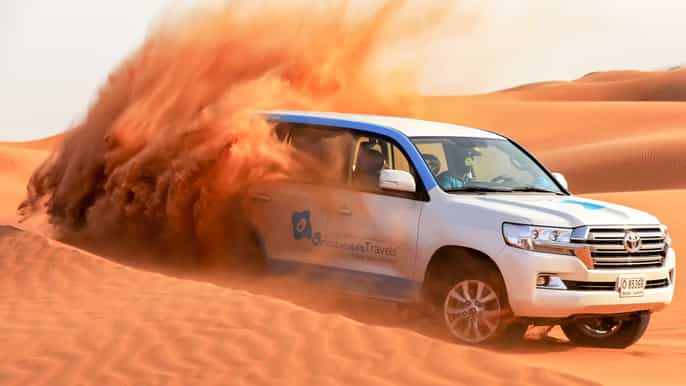 dubai morning desert safari sandboarding camels quad bike