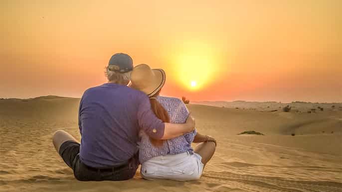 doha sunset desert safari with camel ride and sandboarding