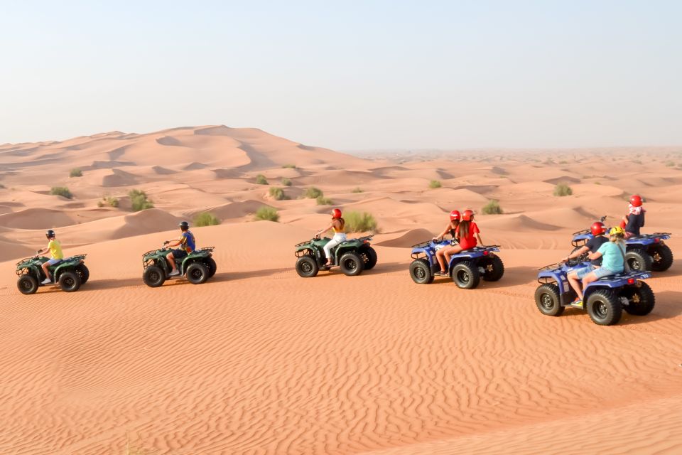 Dubai: Desert Quad Bike Safari, Camel Ride, Sand Surf, & BBQ 