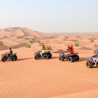Dubai: Desert Quad Bike Safari, Camel Ride, Sand Surf, & BBQ