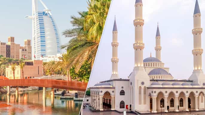 dubai old and modern dubai city tour with blue mosque visit