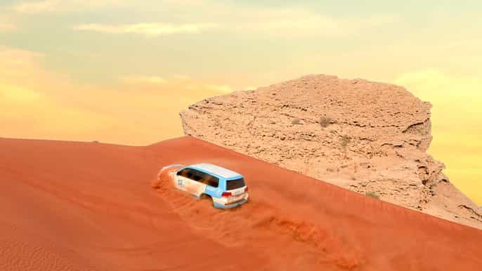 dubai fossil red dunes camel rock safari with bbq