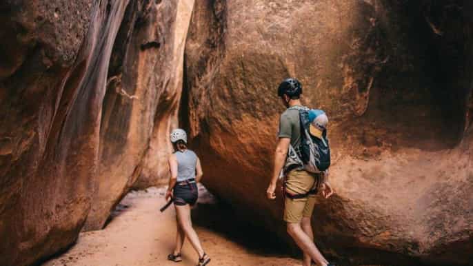 from moab halfday canyoneering adventure in entrajo canyon