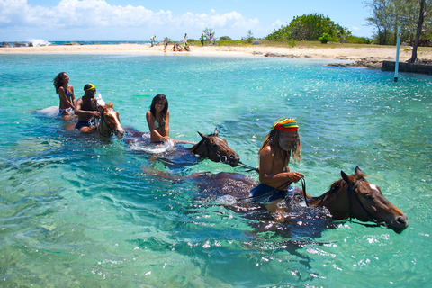 From Falmouth: Horseback Ride n Swim with Green Grotto Caves From Falmouth Cruise Port